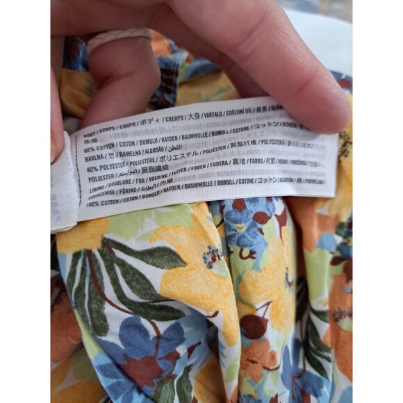 Abercrombie & Fitch Women's XL Square Neck Floral Ruched Puff Sleeve Crop Top NE - Picture 10 of 12